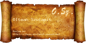 Oltean Szulamit névjegykártya